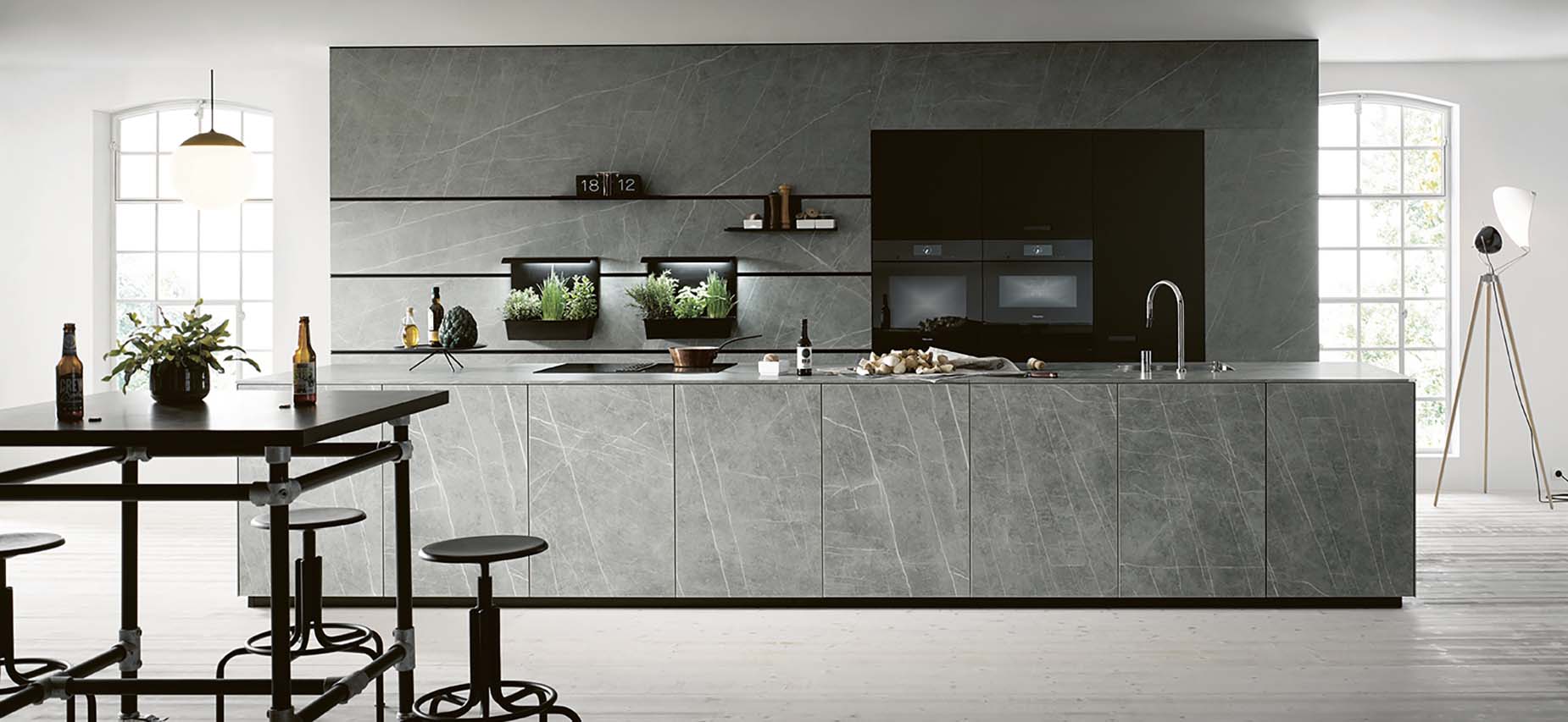 large grey kitchen
