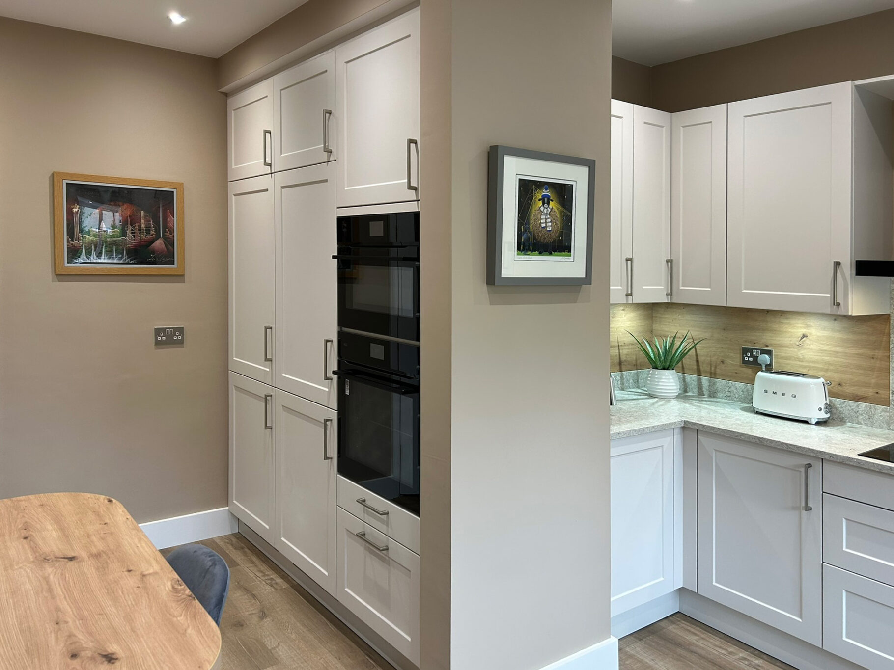 Modern shaker kitchen wall units base units built out wall