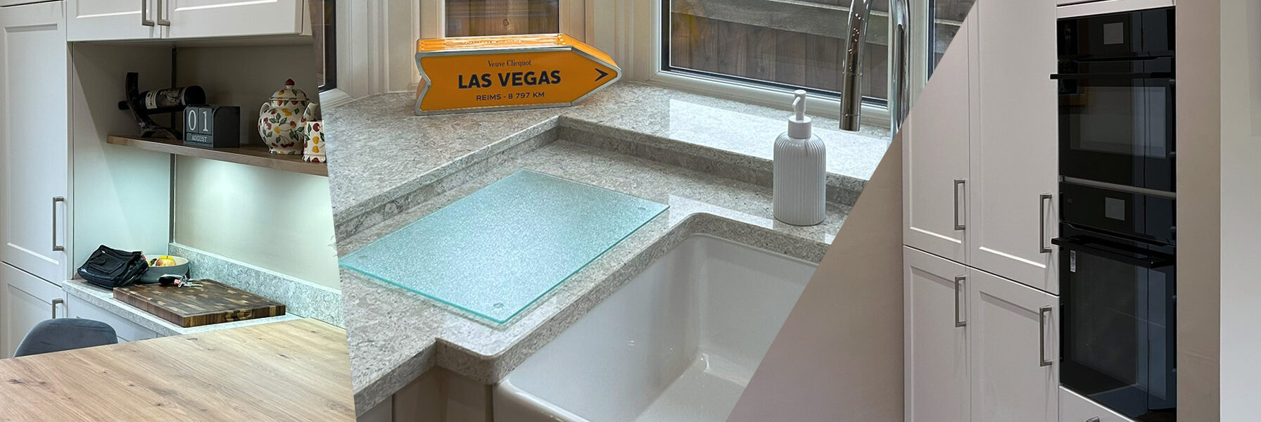 New kitchen montage wall units Belfast sink wall mounted oven