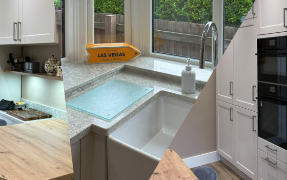 New kitchen montage wall units Belfast sink wall mounted oven