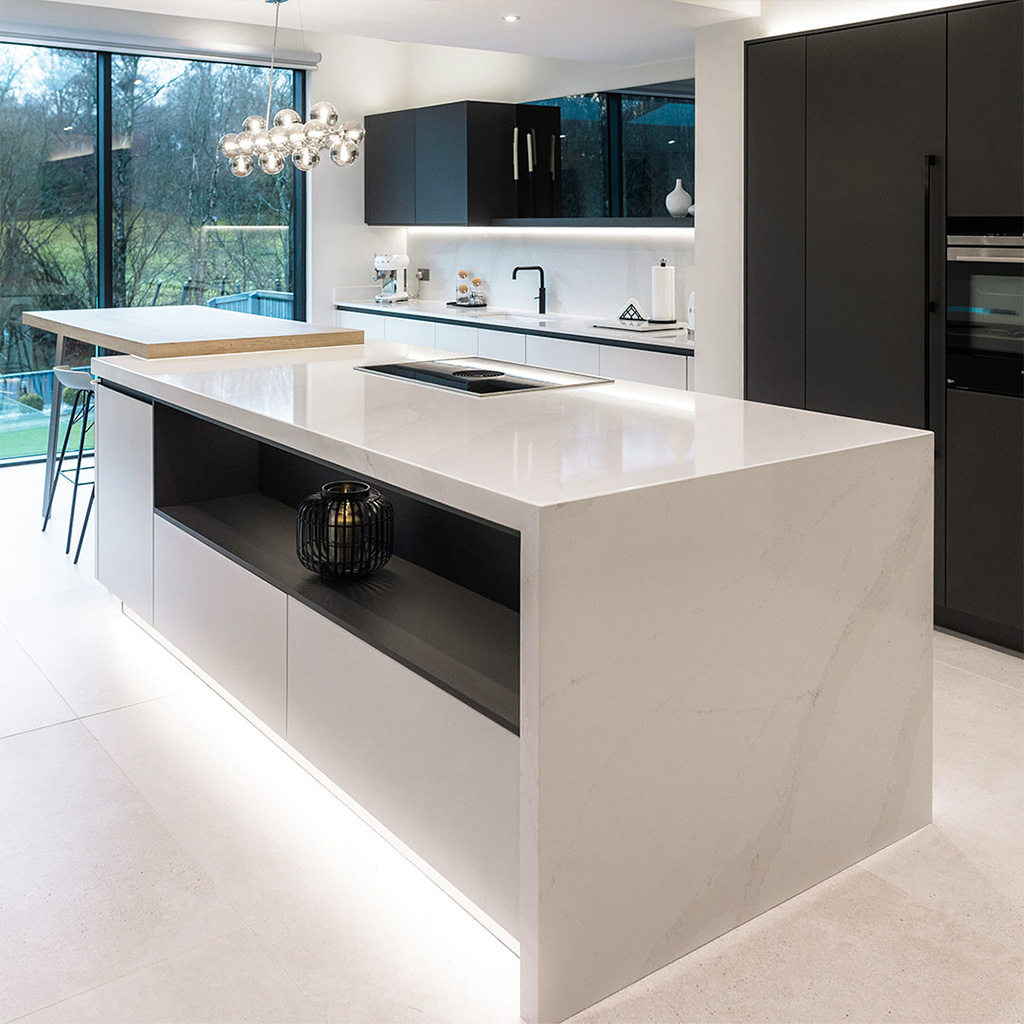 corian seamless worktop and side panels kitchen island