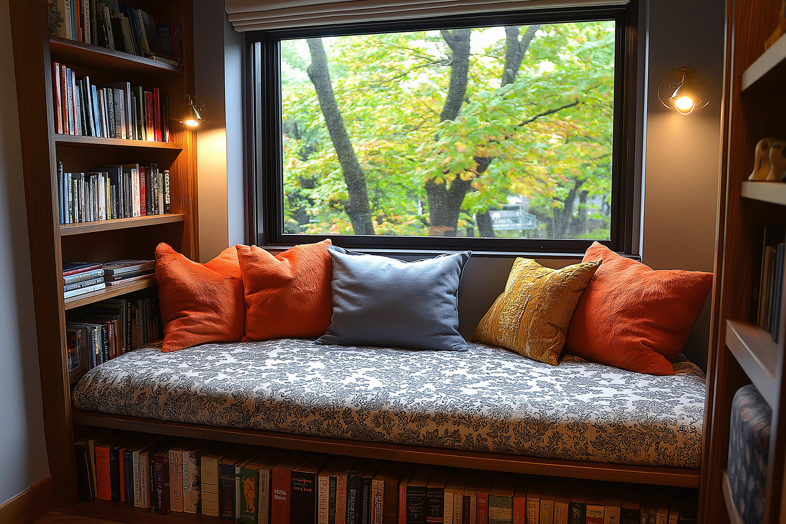 Cosy reading space at home