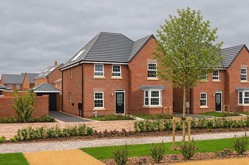 Modern new houses at Stapeley and Kingsley Fields